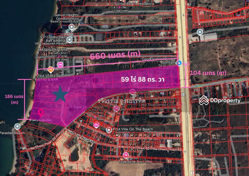 For Sale - Luang Chin Estate – Prime Beachfront Land for Sale (Sukhumvit Road & Na Jomtien Soi 38), Chon Buri