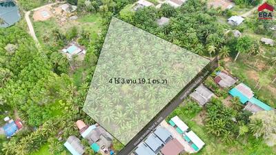 ขาย - ขายที่ดินแปลงใหญ่ กลางเมืองกระบี่ 4 ไร่ 3 งาน 19.10 ตร.ว. ใกล้ หาดอ่าวนาง, กระบี่