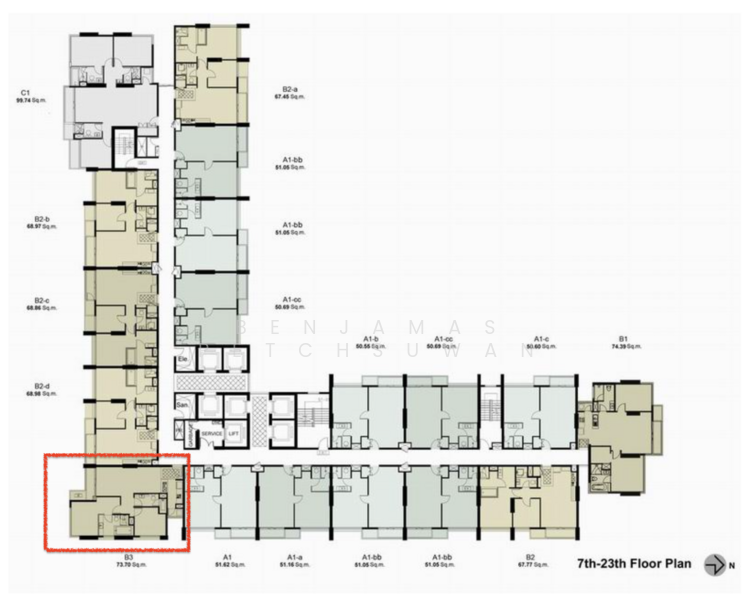 Siri At Sukhumvit, Bangkok, 902 Sukhumvit Road, Phra Kanong, Khlong Toei, Bangkok, 2 Bedrooms, 74 sqm, Condo For Sale, by Benjamas Petchsuwan, 11897956 - DDproperty.com