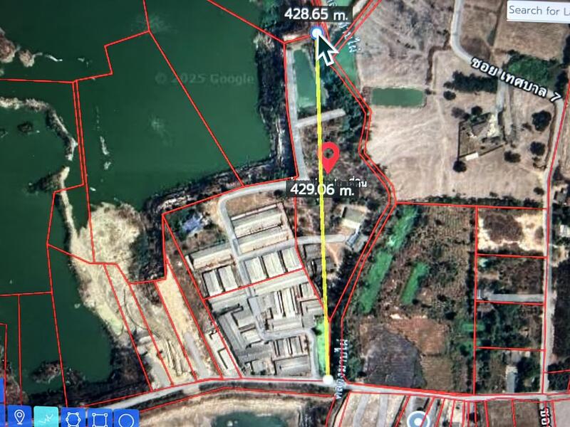 For Sale - ห้ามเลื่อนผ่าน ที่ดินติดถนนแปลงใหญ่!!ขายที่ดินสีเหลือง 34 ไร่ ติดถนนเทศบาล 3 หนองตำลึง ชลบุรี, Chon Buri (Pattaya)