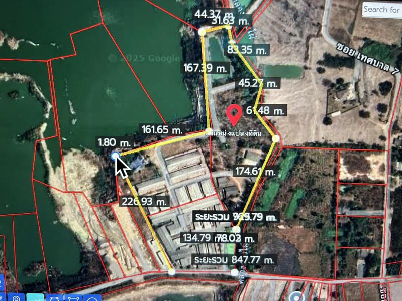 For Sale - ห้ามเลื่อนผ่าน ที่ดินติดถนนแปลงใหญ่!!ขายที่ดินสีเหลือง 34 ไร่ ติดถนนเทศบาล 3 หนองตำลึง ชลบุรี, Chon Buri (Pattaya)