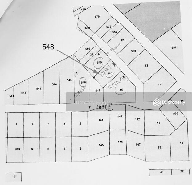 Diagram of land plots with location of plot 548 indicated