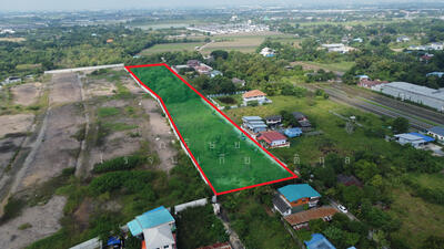 ขาย - ที่ดินผังสีชมพู 8 ไร่ บางคูวัด หน้ากว้างยาวเกือบ 330 ม. อยู่ในโซนชุมชน–มีศักยภาพ โตตามเมืองปทุม, ปทุมธานี