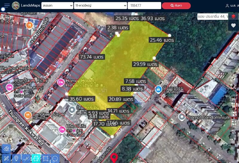 For Sale - ขายที่ดินถมแล้ว 2 แปลงติดกัน ซอยทวดดำอุทิศ ถนนทุ่งรี ต.คอหงส์ อ.หาดใหญ่ จ.สงขลา, Songkhla