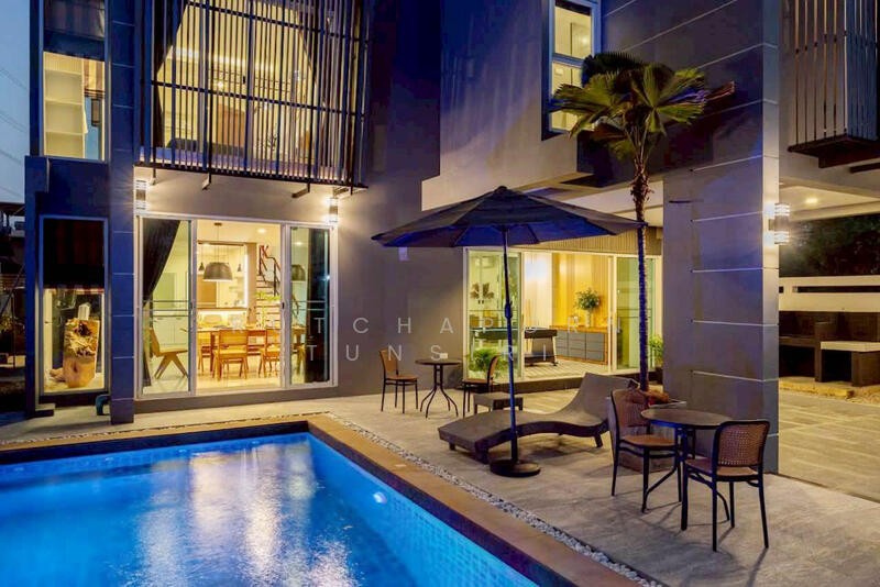 For Rent - บ้านโมเดิร์นพร้อมสระว่ายน้ำส่วนตัว ให้เช่าเดือนละ 65,000 บาท ใกล้เซ็นทรัลเฟสติวัลเพียง 5 นาที No.6H0, Chiang Mai