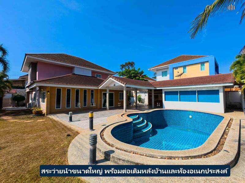 ขาย - ขายบ้านเดี่ยวหลังมุมพื้นที่ใหญ่ 385 ตร.ม. พร้อมสระน้ำ หมู่บ้านคูณสุข 2 ติดถนนสุขุมวิท อยู่เองก็ได้, ชลบุรี