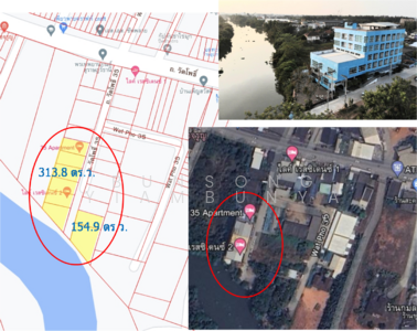 ขาย - ขายกิจการโรงแรม ห้องพักอาศัยรวม พัฒนาเป็นดูแลผู้สูงอายุ วิวริมน้ำ 5 ชั้น ดาดฟ้าและลานจอดรถใต้อาคาร, สุราษฎร์ธานี