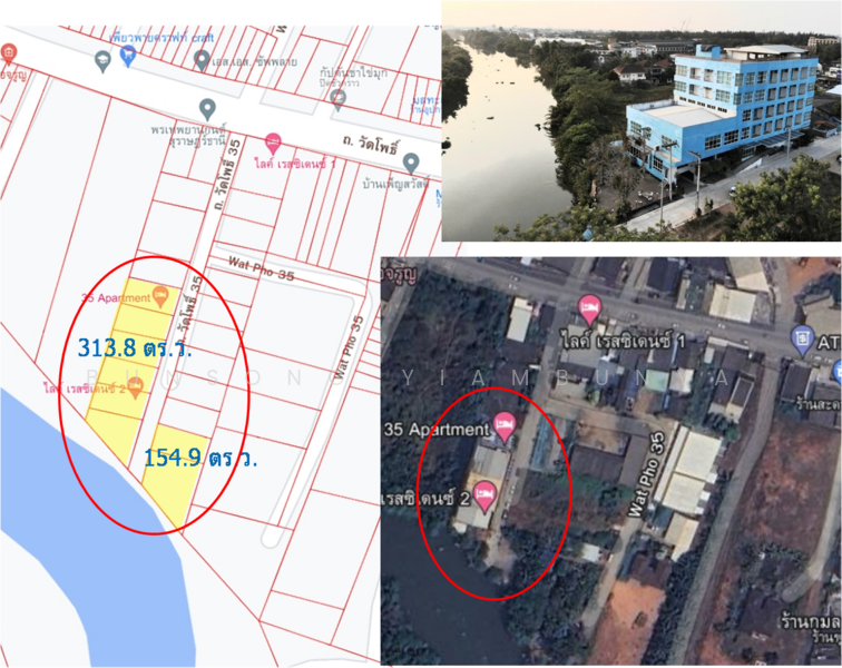 ขาย - ขายกิจการโรงแรม ห้องพักอาศัยรวม พัฒนาเป็นดูแลผู้สูงอายุ วิวริมน้ำ 5 ชั้น ดาดฟ้าและลานจอดรถใต้อาคาร, สุราษฎร์ธานี