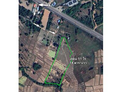 ขาย - ขายที่ดิน 11 ไร่ 14 ตารางวา มุกดาหาร ใกล้ถนนใหญ่, มุกดาหาร