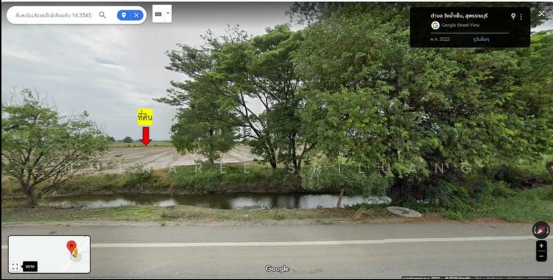 ขาย - ขายที่นาติดถนนและคูน้ำสาธารณะ จ.สุพรรณบุรี บางปลาม้า วังน้ำเย็น, สุพรรณบุรี