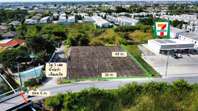 ให้เช่า - ล่อยเช่า ที่ดินเปล่า 1 ไร่ 16 ตร.ว.! ติดถนนทางหลวงชนบท 1009! ห้อมล้อมด้วยหมู่บ้านเยอะ!, นนทบุรี