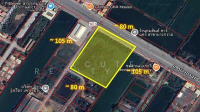 ขาย - ขายที่ดินทำเลทอง ติดถนนใหญ่ บางกรวย–ไทรน้อย, นนทบุรี