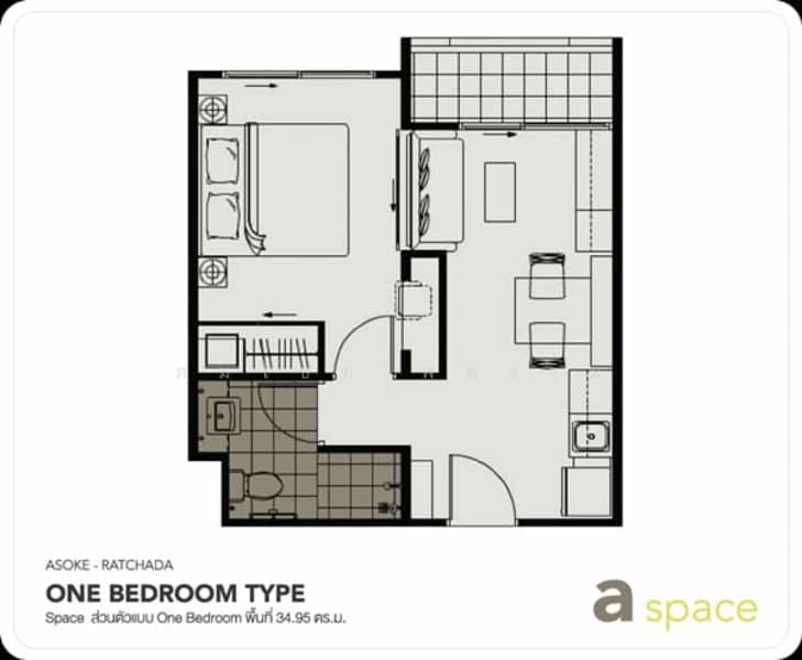 A Space Asoke-Ratchada, Bangkok, 624 Asoke-Dindaeng Road, Din Daeng, Bangkok, 1 Bedroom, 35 sqm, Condo For Sale, by สมโชค พลงาม, 500134593 - DDproperty.com