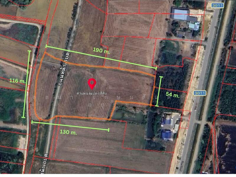 For Sale - ขาย ที่ดิน 9-3-04 ไร่ ติดถนนคอนกรีต ใกล้ อบต.กระแชง อ.บางไทร, Phra Nakhon Si Ayutthaya