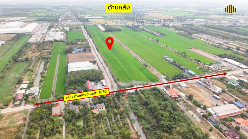 ขาย - ขายที่ดินเปล่า ติดถนน 3 ด้าน!! แปลงสี่เหลี่ยมสวย ขายที่ดิน 32 ไร่เศษ กาญจนาภิเษก คลองกำนันเยื้อน, ปทุมธานี