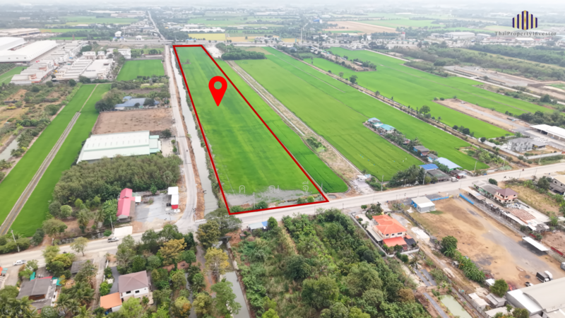 For Sale - ขายที่ดินเปล่า ติดถนน 3 ด้าน!! แปลงสี่เหลี่ยมสวย ขายที่ดิน 32 ไร่เศษ กาญจนาภิเษก คลองกำนันเยื้อน, Pathum Thani