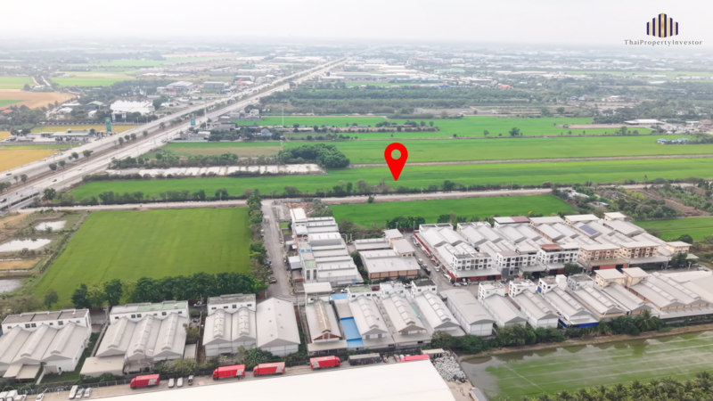 For Sale - ขายที่ดินเปล่า ติดถนน 3 ด้าน!! แปลงสี่เหลี่ยมสวย ขายที่ดิน 32 ไร่เศษ กาญจนาภิเษก คลองกำนันเยื้อน, Pathum Thani