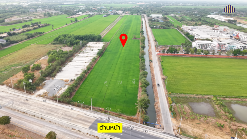 ขาย - ขายที่ดินเปล่า ติดถนน 3 ด้าน!! แปลงสี่เหลี่ยมสวย ขายที่ดิน 32 ไร่เศษ กาญจนาภิเษก คลองกำนันเยื้อน, ปทุมธานี