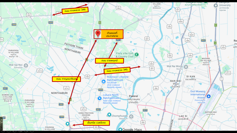 For Sale - ขายที่ดินเปล่า ติดถนน 3 ด้าน!! แปลงสี่เหลี่ยมสวย ขายที่ดิน 32 ไร่เศษ กาญจนาภิเษก คลองกำนันเยื้อน, Pathum Thani