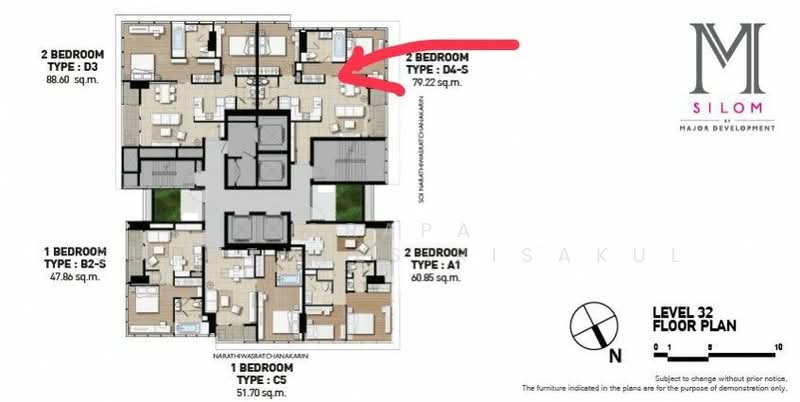 M Silom, Bangkok, 26 Narathiwas Ratchanakarin Road, Suriyawong, Bang Rak, Bangkok, 2 Bedrooms, 84 sqm, Condo For Sale, by Orapa Sumetheesirisakul, 500151750 - DDproperty.com