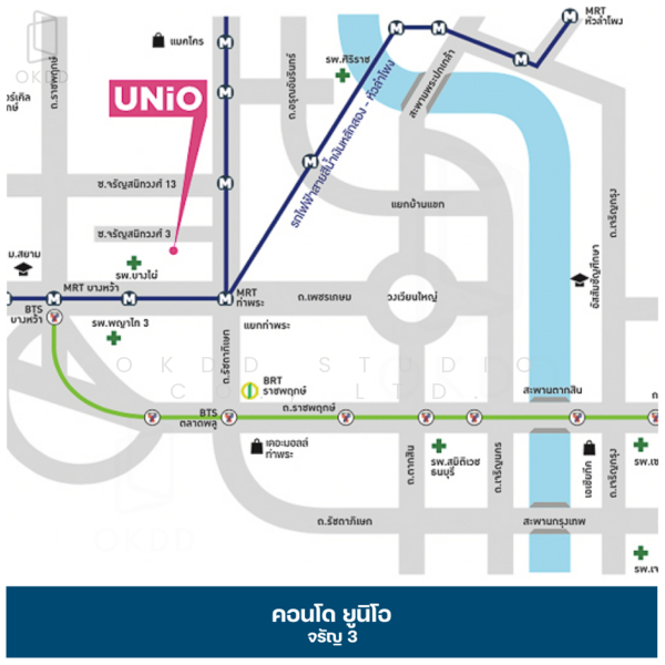 Unio Charan 3 : ยูนิโอ คอนโด จรัญฯ 3, กรุงเทพ, 901 ซอยจรัญสนิทวงศ์ 3 ถนนจรัญสนิทวงศ์, วัดท่าพระ, บางกอกใหญ่, กรุงเทพ, 28 ตร.ม., คอนโด ขาย, โดย OKDD STUDIO Co., Ltd., 500154865 - DDproperty.com