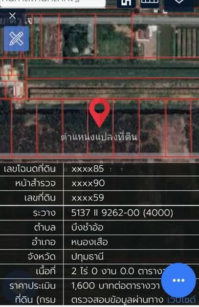 ที่ดินหนองเสือ ปทุมธานี, Pathum Thani, Bung Cham O, Nong Sua, Pathum Thani, , 3,200 sqm, Land For Sale, by The Best Property พิมพ์, 500158240 - DDproperty.com