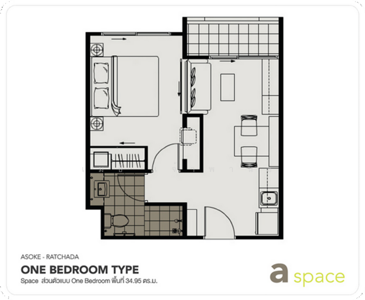 A Space Asoke-Ratchada, Bangkok, 624 Asoke-Dindaeng Road, Din Daeng, Din Daeng, Bangkok, 1 Bedroom, 35 sqm, Condo For Sale, by Methee Chaopanich, 500159529 - DDproperty.com