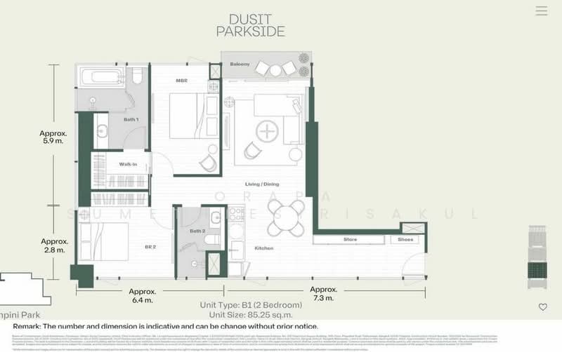 Dusit Central Park (Residences), Bangkok, 946 Rama 4 Road, Silom, Bang Rak, Bangkok, 2 Bedrooms, 85 sqm, Condo For Sale, by Orapa Sumetheesirisakul, 500160313 - DDproperty.com
