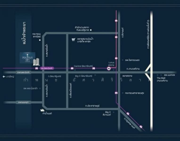 The Politan Aqua, Nonthaburi, 15 Nonthaburi, Bang Kra So, Muang Nonthaburi, Nonthaburi, 1 Bedroom, 30 sqm, Condo For Rent, by กำพนธ์ อัศวศิริวิลาศ, 500165028 - DDproperty.com