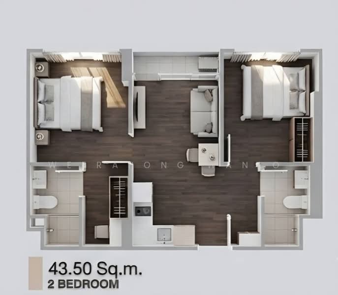 The Origin Ramintra 83 Station, Bangkok, Ram Inthra Road, Ram Inthra, Khan Na Yao, Bangkok, 2 Bedrooms, 44 sqm, Condo For Rent, by Weerapong Wanlo, 500165116 - DDproperty.com