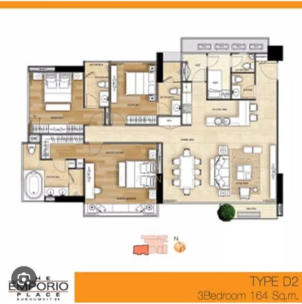 The Emporio Place, Bangkok, 93 Soi Sukhumvit 24, Sukhumvit Road, Khong Tan, Khlong Toei, Bangkok, 3 Bedrooms, 161 sqm, Condo For Sale, by Phatcharanan Kittiananchat, 500167660 - DDproperty.com