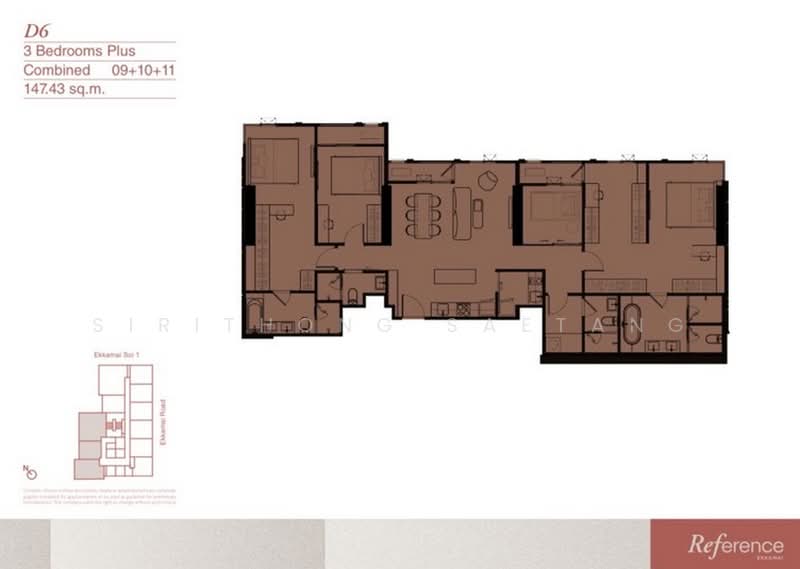 Reference Ekkamai, Bangkok, 65 Sukhumvit Road, Khlong Tan Nua, Watthana, Bangkok, 3 Bedrooms, 147 sqm, Condo For Sale, by Sirithong Saetang, 500167714 - DDproperty.com