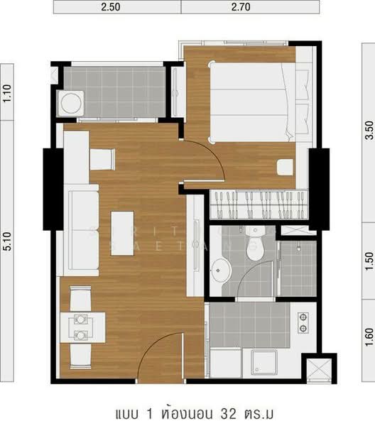 Lumpini Park Riverside Rama 3, Bangkok, 4 Rama 3 Road, Bang Pong Pang, Yan Nawa, Bangkok, 1 Bedroom, 32 sqm, Condo For Sale, by Sirithong Saetang, 500168461 - DDproperty.com