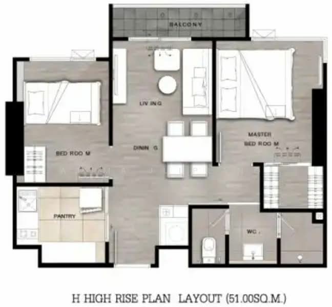 Niche Mono Ramkhamhaeng, Bangkok, Soi Ramkhamhaeg 36, Hua Mak, Bang Kapi, Bangkok, 2 Bedrooms, 51 sqm, Condo For Sale, by Atima Julplang, 500169426 - DDproperty.com