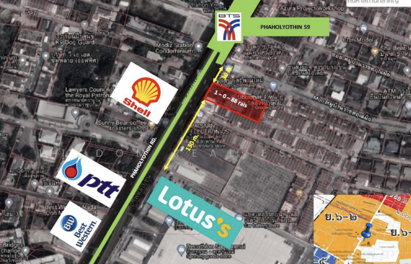 Land for sale on Phahonyothin Road, near BTS Phahonyothin 59 Station, Bangkok, แขวงอนุสาวรีย์ เขตบางเขน กรุงเทพมหานคร 10220, Anusaowari, Bang Khen, Bangkok, , 1,952 sqm, Land For Sale, by Wisdom Real Estate, 500173316 - DDproperty.com