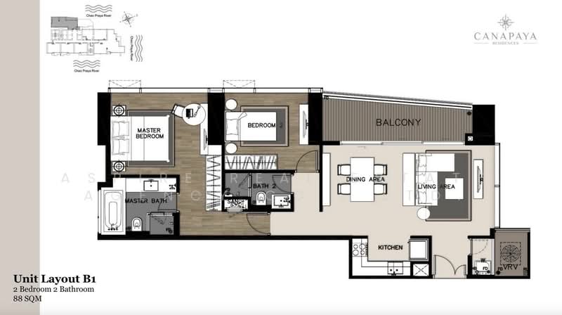 Canapaya Residences Rama 3 : คณาพญา เรสซิเดนซ์ พระราม 3, กรุงเทพ, 888 พระราม 3, บางโคล่, บางคอแหลม, กรุงเทพ, 88 ตร.ม., คอนโด ขาย, โดย Aspire Real Estate Agency Co., Ltd., 500174679 - DDproperty.com