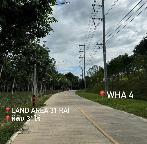 Land for sale in Mae Nam Khu, 31 rai, adjacent to a concrete road, next to WHA 4 Industrial Estate,, Rayong, Mae Nam Khu, Pluak Daeng, Rayong, , 49,648 sqm, Land For Sale, by richwellinter, 500176014 - DDproperty.com