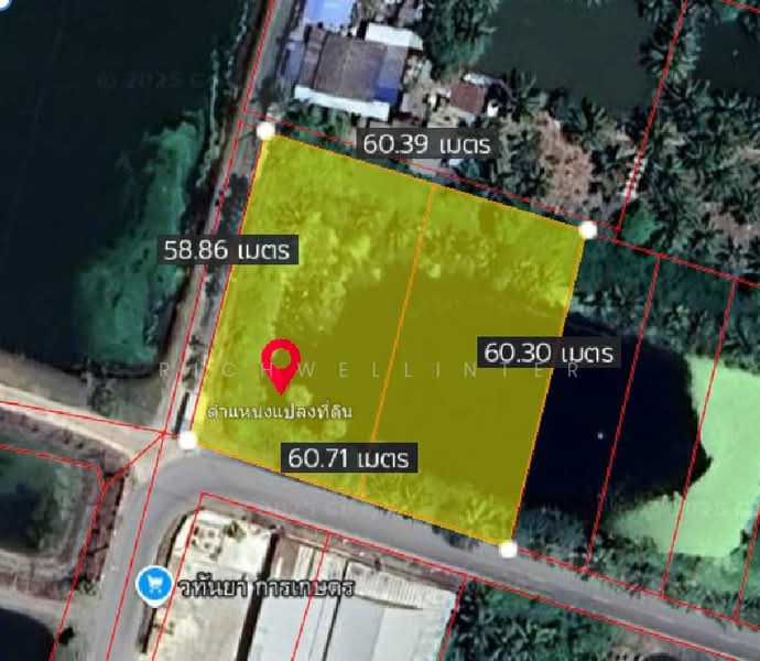 For Sale - Land for sale in Kao Rai, 2 rai (can be divided), near Khlong Suan market - 8 km, Ban Pho District., Chachoengsao