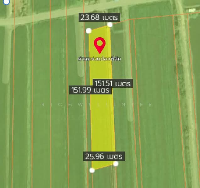 For Sale - Land for sale in Don Ko Ka, 2 rai, Khlong 21, adjacent to a paved road, near Road 5006 (1.2 km),, Chachoengsao