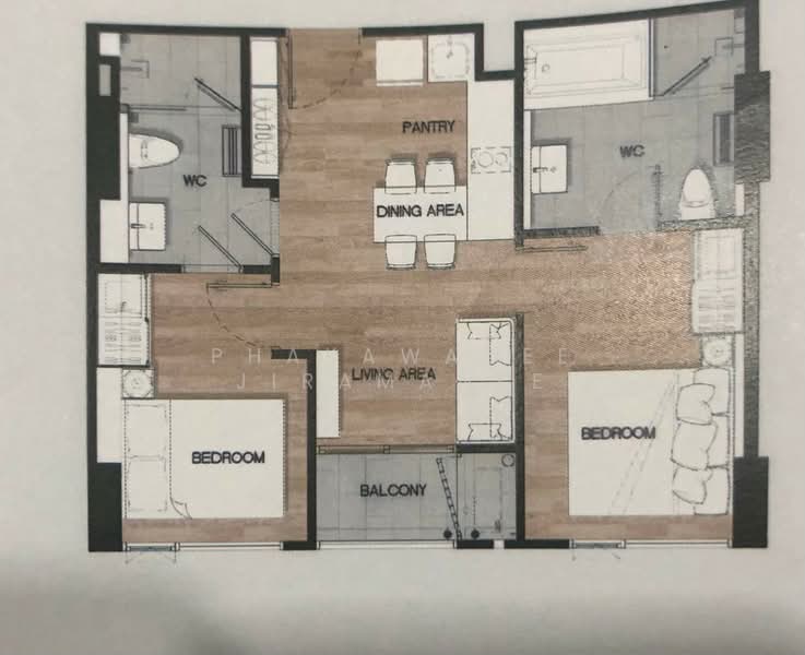 Vtara Sukhumvit 36, Bangkok, 118 Soi Saen Sabai, Phra Kanong, Khlong Toei, Bangkok, 2 Bedrooms, 51 sqm, Condo For Rent, by Phakawadee Jiramanee, 500181824 - DDproperty.com