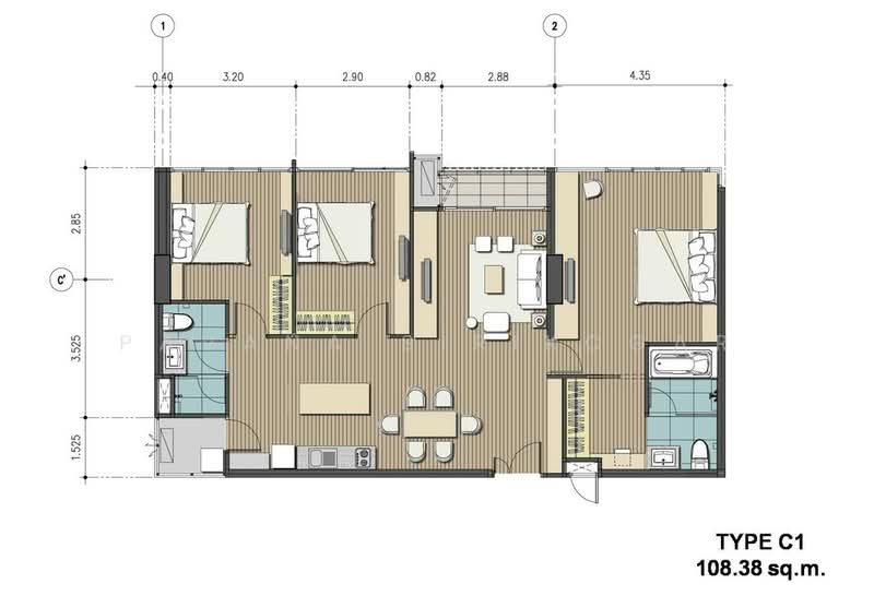 Issara @ 42 Sukhumvit, Bangkok, Soi Sukhumvit 42, Phra Kanong, Khlong Toei, Bangkok, 3 Bedrooms, 108 sqm, Condo For Rent, by Pavana Sirikogar, 500182120 - DDproperty.com