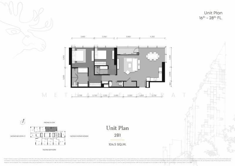 Tait Sathorn 12, Bangkok, Soi Sathorn 12, Sathorn Road, Silom, Bang Rak, Bangkok, 2 Bedrooms, 104 sqm, Condo For Sale, by Methanee Onrat, 500182458 - DDproperty.com