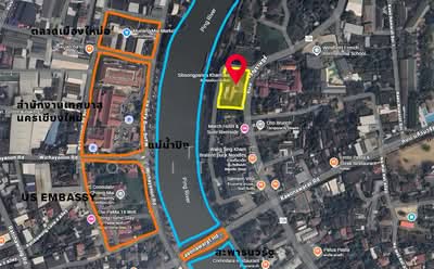 ขาย - ที่ดิน 616 ตร.ว. ติดแม่น้ำปิง ย่านวัดเกต–เจริญราษฎร์, เชียงใหม่