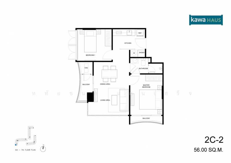 Kawa Haus, Bangkok, 95 Soi Rim Khlong, Phra Kanong Nua, Watthana, Bangkok, 2 Bedrooms, 60 sqm, Condo For Rent, by หทัยชนก แสนเสร็จ, 500187845 - DDproperty.com