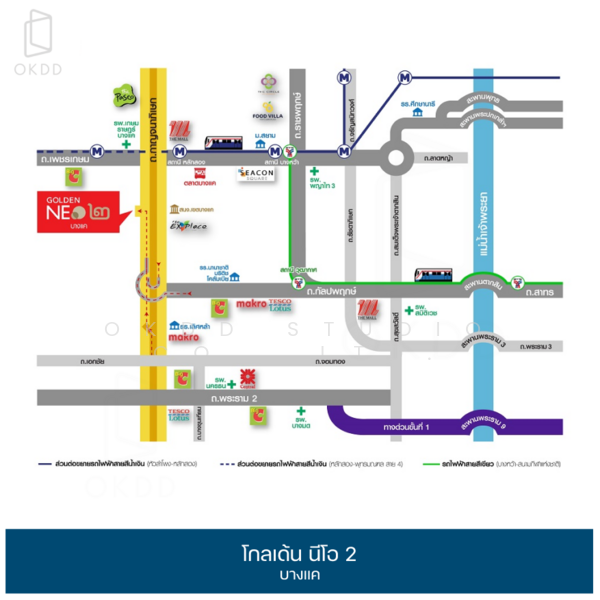 Golden Neo Bangkhae, Bangkok, 345 005/1 Soi Kanchanaphisek, Lak Song, Bang Khae, Bangkok, 4 Bedrooms, 136 sqm, Semi-Detached House (Twin House) For Sale, by OKDD STUDIO Co., Ltd., 500189082 - DDproperty.com