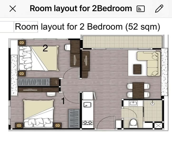 The President Sukhumvit-Samutprakan, Samut Prakan, 889 Sukhumvit Road, Tai Ban Mai, Muang Samut Prakarn, Samut Prakan, 2 Bedrooms, 52 sqm, Condo For Rent, by Saleela Utariyaprasit, 500189118 - DDproperty.com