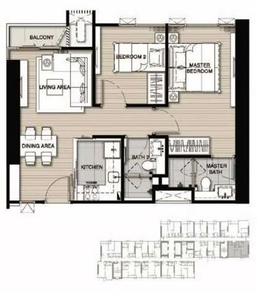 Whizdom Essence, Bangkok, 5 Piyabutr 1 Alley, Bang Chak, Phra Khanong, Bangkok, 2 Bedrooms, 57 sqm, Condo For Rent, by Thida Thewinram, 500189294 - DDproperty.com