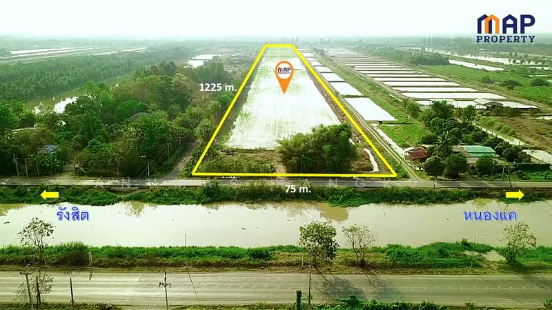 ขาย - ขายด่วนที่ดินแปลงใหญ่ ริมคลองชลประทาน อ.หนองเสือ จ.ปทุมธานี, ปทุมธานี