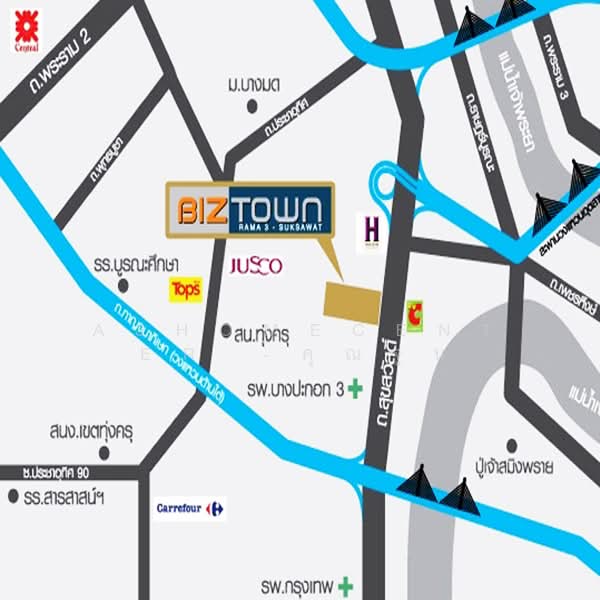 Biztown Rama3 – Suksawat : บิซทาวน์ พระราม 3 – สุขสวัสดิ์, สมุทรปราการ, ถนนสุขสวัสดิ์, บางพึ่ง, พระประแดง, สมุทรปราการ, 210 ตร.ม., ทาวน์เฮ้าส์ ขาย, โดย AJHOMECENTER -คุณจูน, 500193957 - DDproperty.com