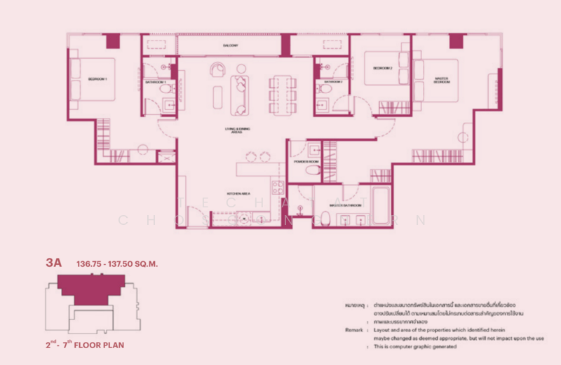 PYNN Soonvijai, Bangkok, 111 Phetchaburi Road, Bang Kapi, Huai Khwang, Bangkok, 3 Bedrooms, 137 sqm, Condo For Rent, by Techatat Chosoongnern, 500199783 - DDproperty.com